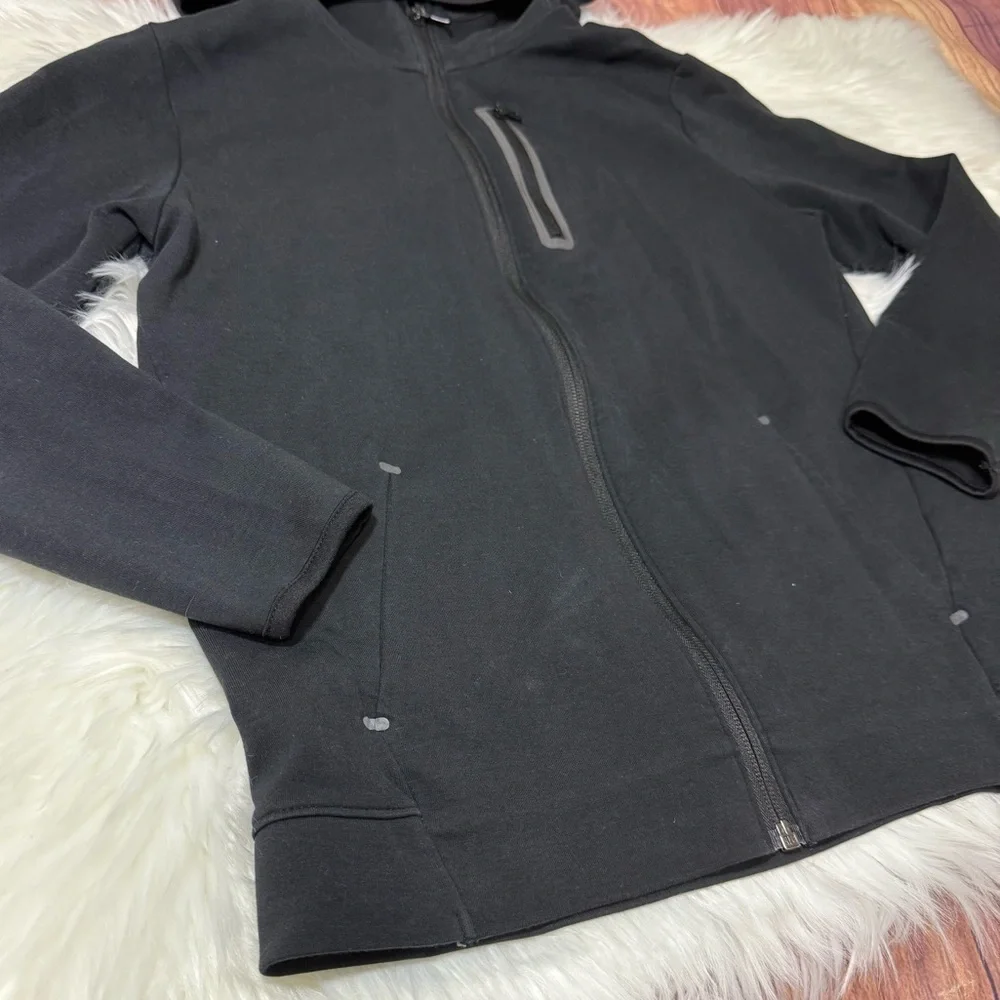 Old Navy Active Dynamic Fleece Boys Size L (10/12) Black Hooded Jacket